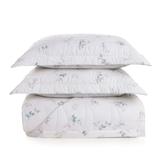 Imagem COLCHA COM PORTA TRAVESSEIROS QUEEN ALGODÃO BRANCO EGÍPCIO BOTTICELLI - TRUSSARDI