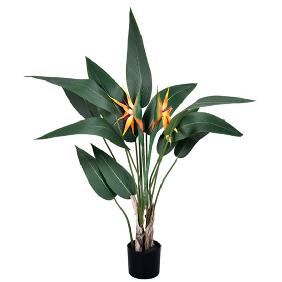 Imagem PLANTA DECORATIVA STRELITZIA VERDE COM FLOR EM PLÁSTICO E ESTRUTURA MOLDÁVEL - GRILLO