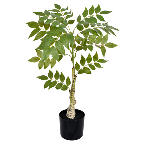 Imagem PLANTA DECORATIVA FOLHAS VERDES NO POTE EM MELAMINA 65X20CM - GRILLO