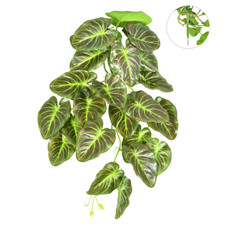 Imagem de FOLHAGEM PENDENTE DECORATIVA TOQUE REAL EM PLÁSTICO VERDE JIBÓIA 33X18CM - GRILLO - Grillo Ltda