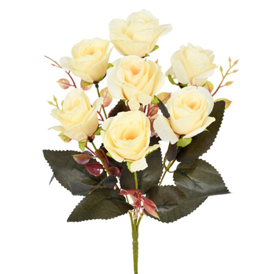 Imagem BUQUÊ DECORATIVO DE ROSAS AMARELAS EM PLÁSTICO MOLDÁVEL 34X21CM - GRILLO