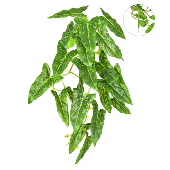 Imagem FOLHAGEM PENDENTE DECORATIVA DE BEGÔNIA TOQUE REAL EM PLÁSTICO VERDE 33X18CM - GRILLO