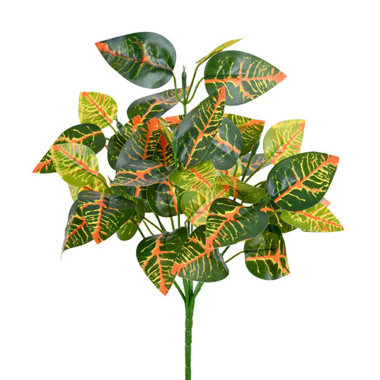 Imagem BUQUÊ DECORATIVO DE FOLHAS VERDE LARANJA EM PLÁSTICO MOLDÁVEL 34X23CM - GRILLO