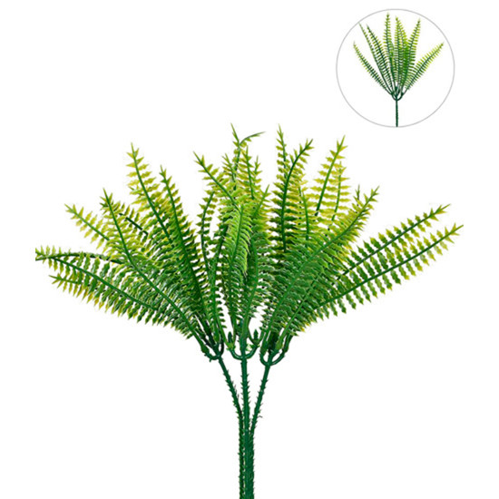 Imagem PICK DECORATIVO DE FOLHAS DE SAMAMBAIA VERDE EM PLÁSTICO MOLDÁVEL 28X11CM - GRILLO