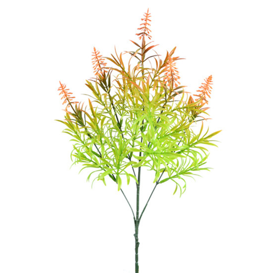 Imagem HASTE DECORATIVA DE FOLHAS SILVESTRES LARANJA EM PLÁSTICO MOLDÁVEL 63X12CM - GRILLO