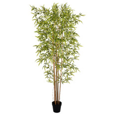 Imagem de PLANTA BAMBU DECORATIVO 4 HASTES REAIS E FOLHAGEM VERDE EM PLÁSTICO 210X110CM GRILLO - Grillo Ltda
