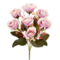 Imagem de BUQUÊ DECORATIVO DE ROSAS LAVANDA EM PLÁSTICO MOLDÁVEL 34X21CM - GRILLO - Grillo Ltda