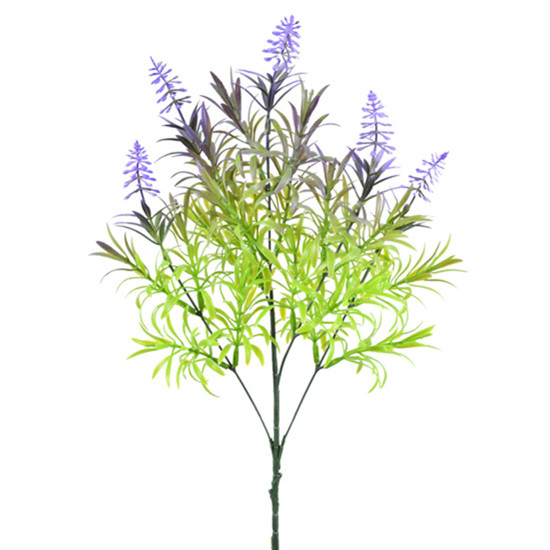 Imagem HASTE DECORATIVA DE FOLHAS SILVESTRES LAVANDA EM PLÁSTICO MOLDÁVEL 63X12CM - GRILLO