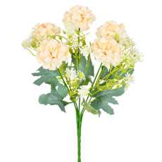 Imagem de BUQUÊ DECORATIVO DE CRISÂNTEMO CREME EM PLÁSTICO MOLDÁVEL 18X17CM - GRILLO - Grillo Ltda