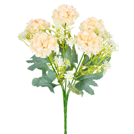 Imagem BUQUÊ DECORATIVO DE CRISÂNTEMO CREME EM PLÁSTICO MOLDÁVEL 18X17CM - GRILLO