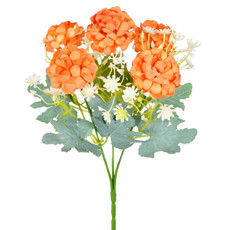 Imagem de BUQUÊ DECORATIVO DE CRISÂNTEMO LARANJA EM PLÁSTICO MOLDÁVEL 18X17CM - GRILLO - Grillo Ltda