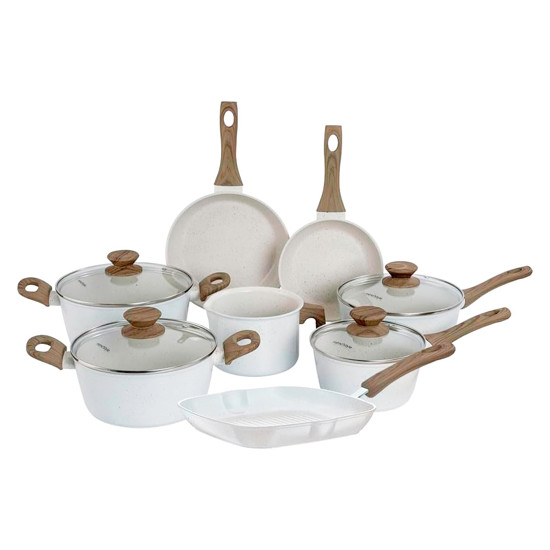 Imagem CONJUNTO 8 PANELAS MÁRMOL STYLE COOK COM REVESTIMENTO CERÂMICO - MIMO STYLE