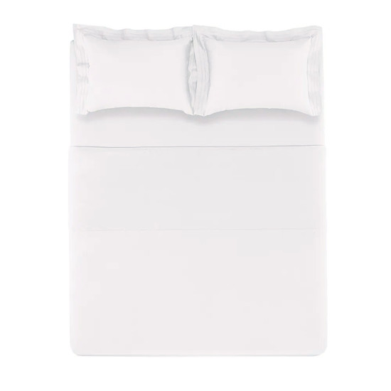 Imagem JOGO DE CAMA QUEEN 200 FIOS 100% ALGODÃO ORSINI BRANCO - TRUSSARDI