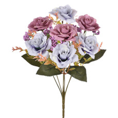 Imagem de BUQUÊ DECORATIVO DE ROSAS FUCSIA EM PLÁSTICO MOLDÁVEL 30X17CM - GRILLO - Grillo Ltda