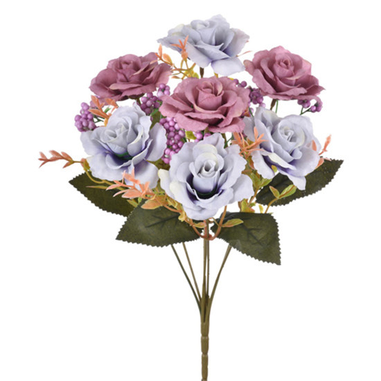 Imagem BUQUÊ DECORATIVO DE ROSAS FUCSIA EM PLÁSTICO MOLDÁVEL 30X17CM - GRILLO