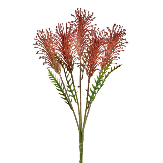 Imagem BUQUÊ DECORATIVO DE FOLHAS CORAL VERMELHA EM PLÁSTICO MOLDÁVEL 51X20CM - GRILLO