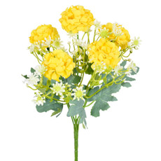 Imagem de BUQUÊ DECORATIVO DE CRISÂNTEMO AMARELO EM PLÁSTICO MOLDÁVEL 18X17CM - GRILLO - Grillo Ltda