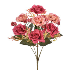Imagem de BUQUÊ DECORATIVO DE ROSAS BEAUTY EM PLÁSTICO MOLDÁVEL 30X17CM - GRILLO - Grillo Ltda