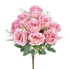 Imagem de BUQUÊ DECORATIVO PERMANENTE DE ROSAS LAVANDA EM PLÁSTICO MOLDÁVEL 45X10CM - GRILLO - Grillo Ltda