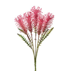 Imagem de BUQUÊ DECORATIVO DE FOLHAS CORAL ROSA ESCURO EM PLÁSTICO MOLDÁVEL 51X20CM - GRILLO - Grillo Ltda