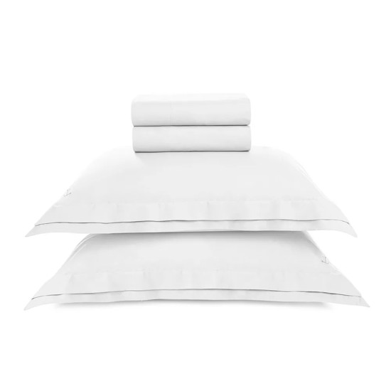 Imagem JOGO DE CAMA KING 200 FIOS 100% ALGODÃO NOVOLI BRANCO - TRUSSARDI