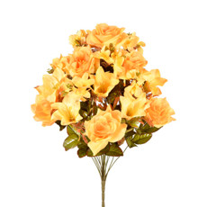 Imagem de BUQUÊ MISTO DECORATIVO DE ROSA LÍRIO E ORQUÍDEA AMARELA EM PLÁSTICO 54X30CM - GRILLO - Grillo Ltda