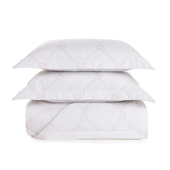 Imagem COLCHA COM PORTA TRAVESSEIROS QUEEN ALGODÃO EGÍPCIO MONTAGGIO CARVALHO - TRUSSARDI