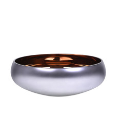 Imagem de VASO REDONDO DECORATIVO DE VIDRO COR ALUMÍNIO 10,5X28X28CM - GRILLO - Grillo Ltda