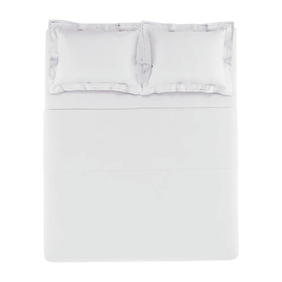 Imagem JOGO DE CAMA KING 200 FIOS 100% ALGODÃO NOVOLI BRANCO - TRUSSARDI