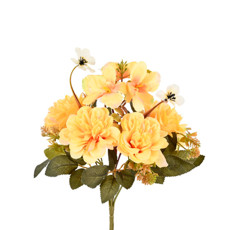 Imagem de BUQUÊ MISTO DE ZINNIA E ORQUÍDEA AMARELO OUTONO EM PLÁSTICO MOLDÁVEL - GRILLO - Grillo Ltda