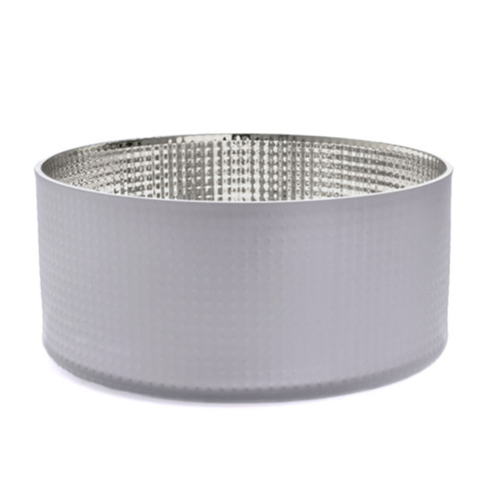 Imagem VASO DECORATIVO PRATEADO EM VIDRO 10X23X23CM - GRILLO