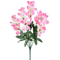 Imagem de BUQUÊ DECORATIVO DE FRÉSIA ROSA EM PLÁSTICO MOLDÁVEL 38X20CM - GRILLO - Grillo Ltda