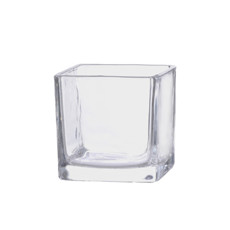 Imagem de VASO DECORATIVO QUADRADO EM VIDRO TRANSPARENTE 6X6X6CM - GRILLO - Grillo Ltda