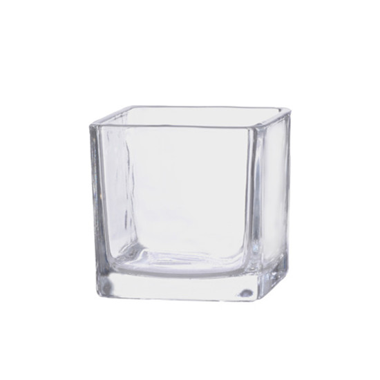 Imagem VASO DECORATIVO QUADRADO EM VIDRO TRANSPARENTE 6X6X6CM - GRILLO