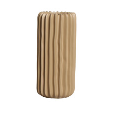 Imagem de VASO DECORATIVO CILÍNDRICO ESTRIADO EM CERÂMICA BEGE 35X16CM - CERÂMICA MAZZOTTI - Ceramica Artistica Mazzotti Ltda