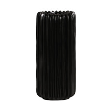 Imagem de VASO DECORATIVO CILÍNDRICO ESTRIADO EM CERÂMICA PRETO FOSCO - CERÂMICA MAZZOTTI - Ceramica Artistica Mazzotti Ltda