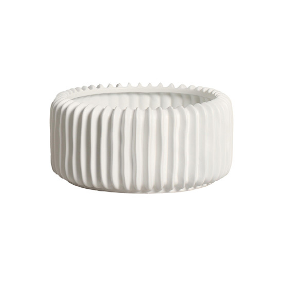 Imagem VASO FLOREIRA REDONDO DECORATIVO EM CERÂMICA BRANCO FOSCO - CERÂMICA MAZZOTTI