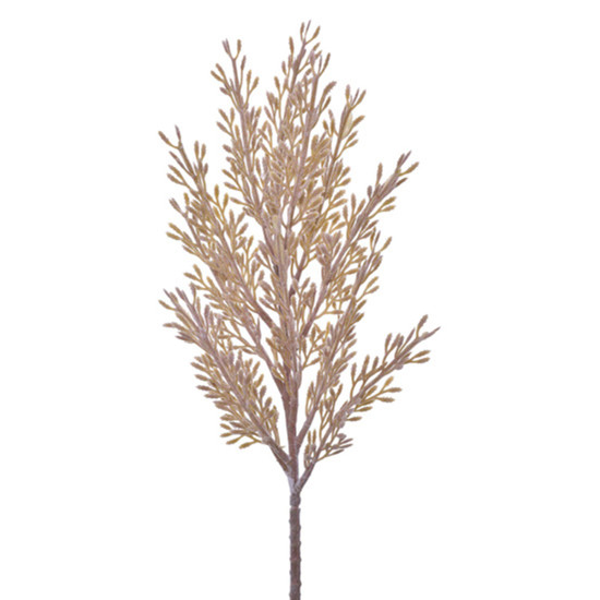 Imagem HASTE DECORATIVA DE FOLHAS CIPRESTE CANELA EM PLÁSTICO MOLDÁVEL 38X10CM - GRILLO