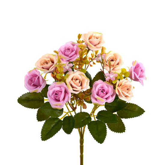 Imagem BUQUÊ DECORATIVO DE ROSAS DO CAMPO LAVANDA EM PLÁSTICO 29X13CM - GRILLO