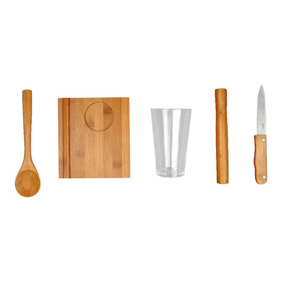 Imagem CONJUNTO DE CAIPIRINHA 5 PEÇAS EM AÇO INOX E BAMBU - MOR