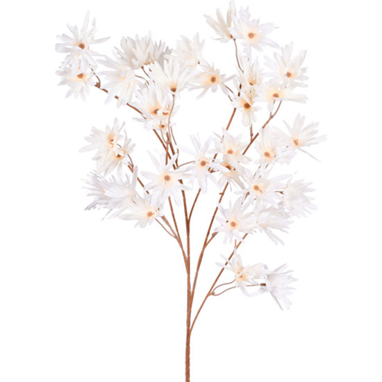 Imagem HASTE DECORATIVA DE MARGARIDA SILVESTRE BEGE EM PLÁSTICO MOLDÁVEL 100X9CM - GRILLO