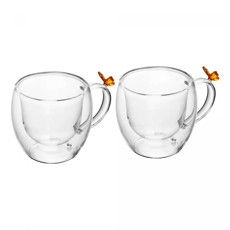 Imagem de CONJUNTO 2 XÍCARAS DE CAFÉ SUN GARDEN 180ML VIDRO BOROSSILICATO 7,9X10,8X7,3CM - WOLFF - Rojemac Impotacao E Exportacao Ltda