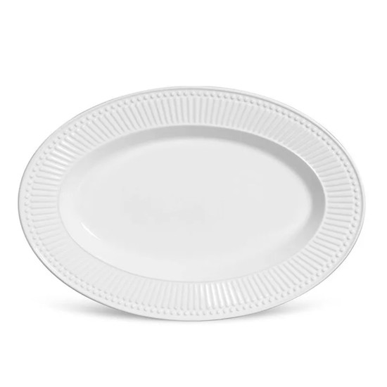 Imagem TRAVESSA OVAL ROMA GRANDE EM CERÂMICA BRANCA 4,5X43,5X30CM - PORTO BRASIL CERÂMICA