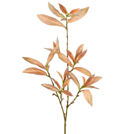 Imagem HASTE DECORATIVA DE FOLHAS DE SKIMMIA LATTE OUTONO EM PLÁSTICO 94X13CM - GRILLO