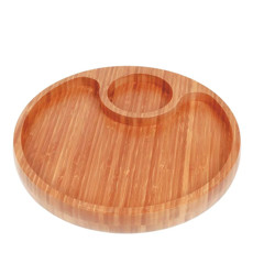 Imagem de GAMELA REDONDA EM BAMBU COM 2 DIVISÓRIAS 4X32X32CM - MOR - Metalurgica Mor S.A- Filial Pernambuco