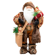 Imagem de PAPAI NOEL DECORATIVO COM CASACO DE PELE SINTÉTICO E PRESENTES 62X30X16CM - MAGIZI - Yangzi Brasil Corporation S A 