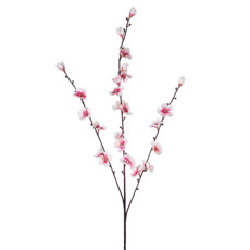 Imagem de HASTE DECORATIVA DE FLOR DE CEREJEIRA CREME EM PLÁSTICO MOLDÁVEL 82X10CM - GRILLO - Grillo Ltda