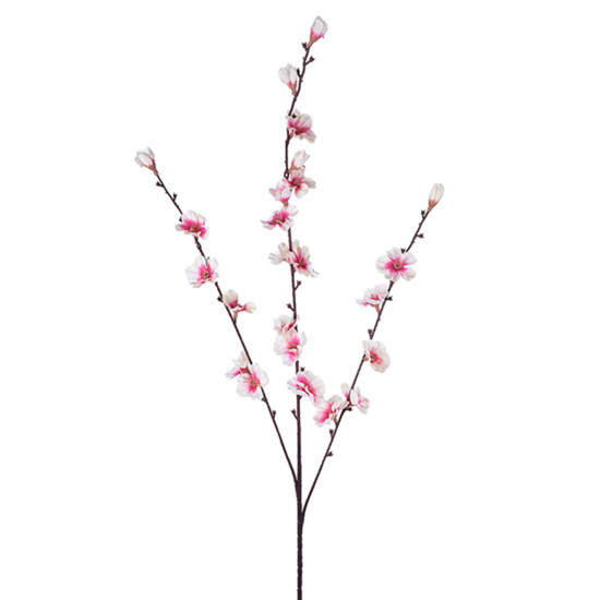 Imagem HASTE DECORATIVA DE FLOR DE CEREJEIRA CREME EM PLÁSTICO MOLDÁVEL 82X10CM - GRILLO