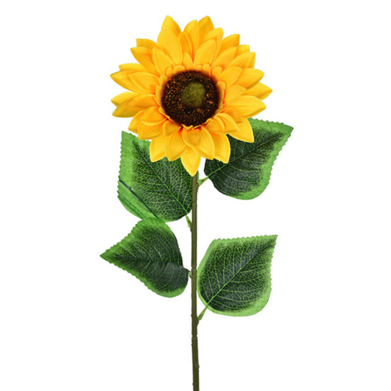 Imagem HASTE DECORATIVA DE FLOR DE GIRASSOL DE CETIM AMARELO EM PLÁSTICO MOLDÁVEL - GRILLO