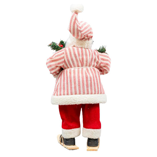 Imagem PAPAI NOEL SKY DECORATIVO COM URSOS E CASACO VERMELHO E BRANCO LISTRADO - MAGIZI